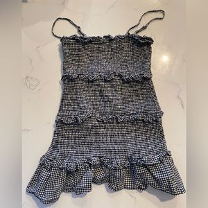 Bershka black gingham strappy mini dress